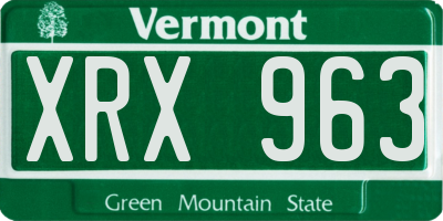 VT license plate XRX963