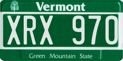 VT license plate XRX970