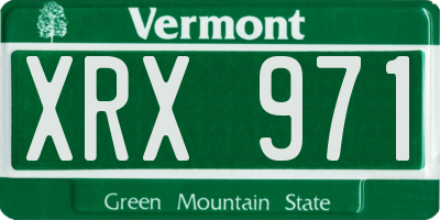 VT license plate XRX971