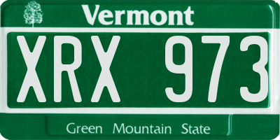 VT license plate XRX973