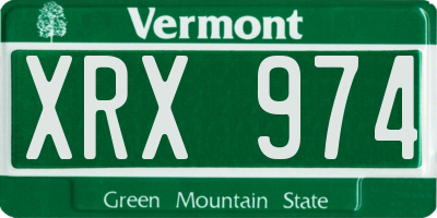 VT license plate XRX974
