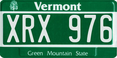VT license plate XRX976