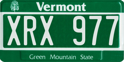 VT license plate XRX977
