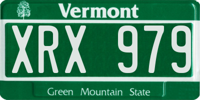 VT license plate XRX979
