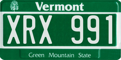 VT license plate XRX991
