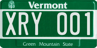 VT license plate XRY001