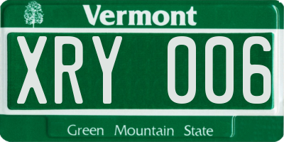 VT license plate XRY006