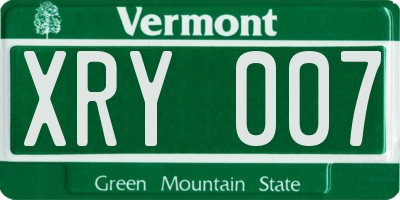 VT license plate XRY007