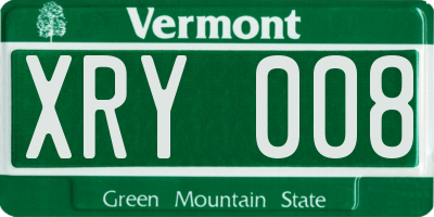 VT license plate XRY008