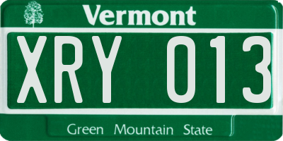 VT license plate XRY013