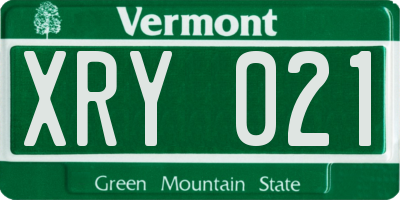 VT license plate XRY021