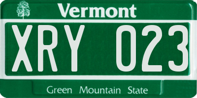 VT license plate XRY023