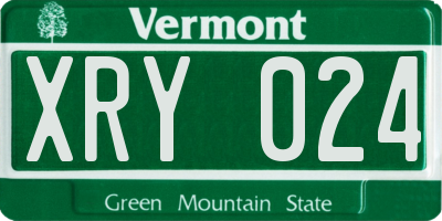 VT license plate XRY024