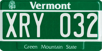 VT license plate XRY032