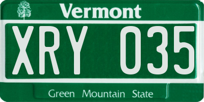 VT license plate XRY035