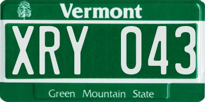 VT license plate XRY043