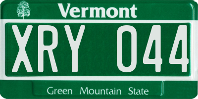 VT license plate XRY044