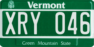 VT license plate XRY046