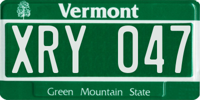 VT license plate XRY047