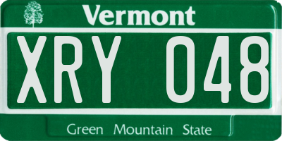 VT license plate XRY048