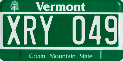 VT license plate XRY049