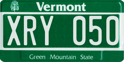 VT license plate XRY050