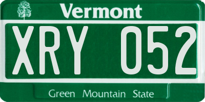 VT license plate XRY052