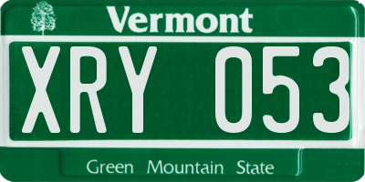 VT license plate XRY053