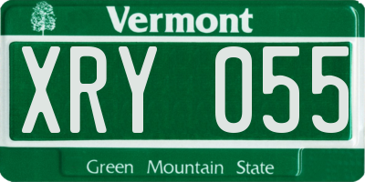 VT license plate XRY055