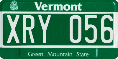 VT license plate XRY056