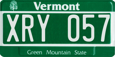 VT license plate XRY057
