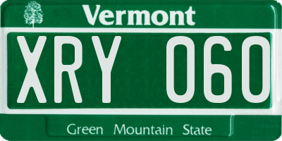 VT license plate XRY060