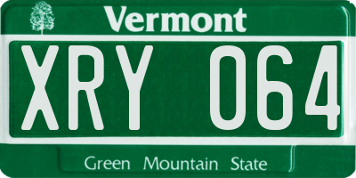 VT license plate XRY064