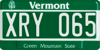 VT license plate XRY065