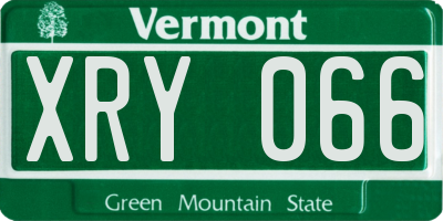 VT license plate XRY066