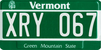VT license plate XRY067