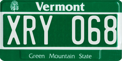 VT license plate XRY068