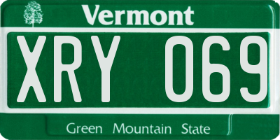 VT license plate XRY069