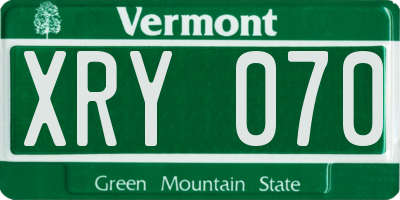 VT license plate XRY070