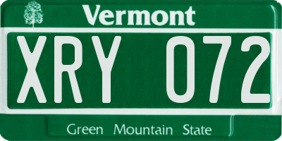 VT license plate XRY072