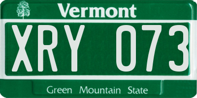 VT license plate XRY073