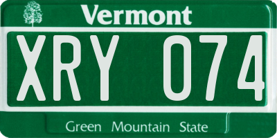 VT license plate XRY074