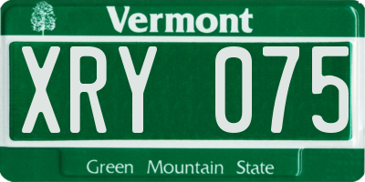 VT license plate XRY075