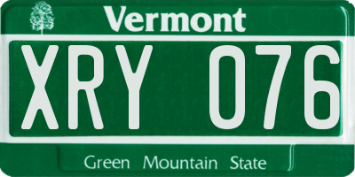 VT license plate XRY076