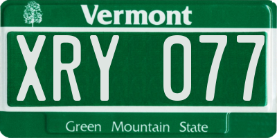 VT license plate XRY077