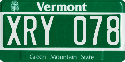 VT license plate XRY078