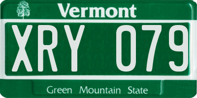 VT license plate XRY079