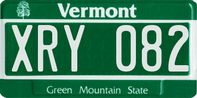 VT license plate XRY082