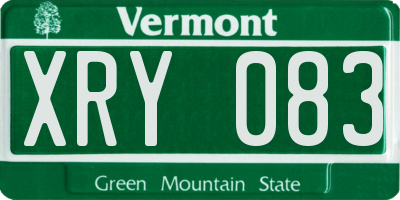 VT license plate XRY083