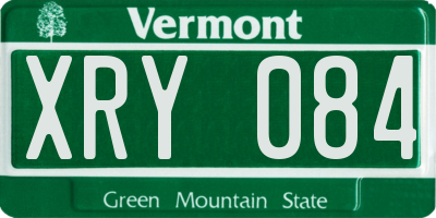 VT license plate XRY084